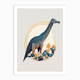 Corythosaurus Terrazzo Style Dinosaur Art Print