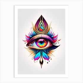 Psychic Abilities, Symbol, Third Eye Tattoo 5 Art Print