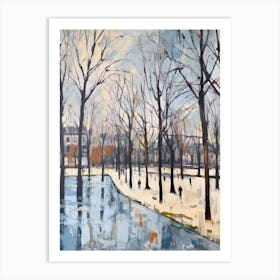 Winter City Park Painting Kensington Gardens London 1 Art Print