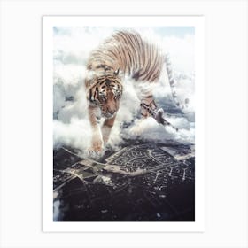 Giant Tiger Want To Play With Plane 1 Art Print