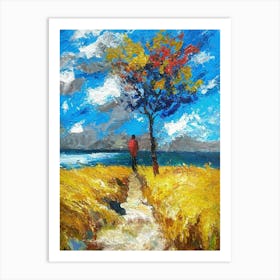 Tree By The Sea Art Print