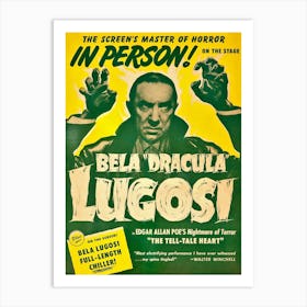 Bela Lugosi, Dracula, Movie Poster Art Print