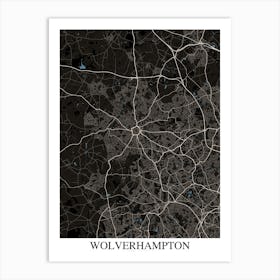 Wolverhampton Black Blue Art Print