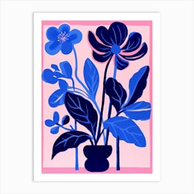 Blue Flower Illustration Cyclamen 3 Art Print