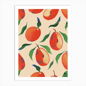 Peach Pattern Illustration 3 Art Print