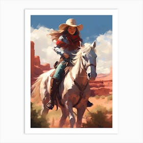 Cowgirl Impressionism Style 5 Art Print