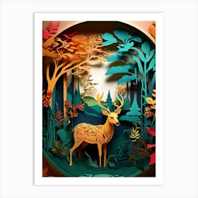 Deer In The Forest 2 Art Print