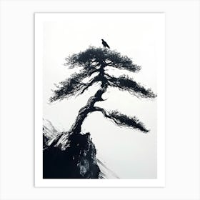 Crow On A Tree Poster