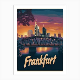 Aihrgdesign A Mid Century Modern Travel Poster For Frankfurt 1 Art Print