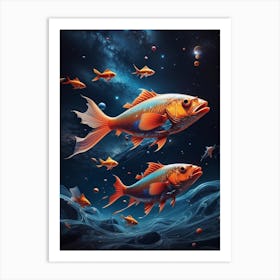 Fishes In Space Art Print