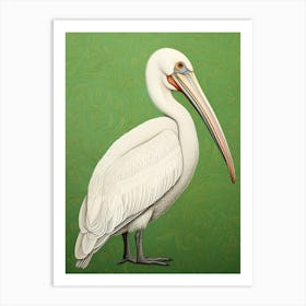 Ohara Koson Inspired Bird Painting Pelican 4 Art Print