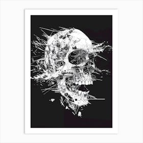 Black white Skull Art Print