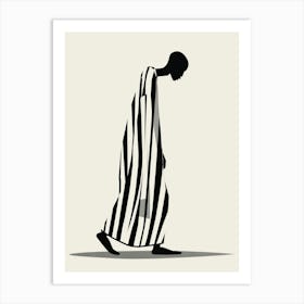 Silhouette Of A Man Walking Art Print