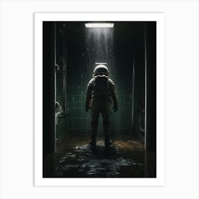 Spaceman In The Shower Art Print