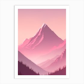 Misty Mountains Vertical Background In Pink Tone 49 Art Print