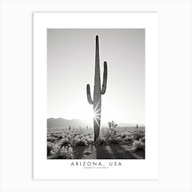 Poster Of Arizona, Usa, Black And White Analogue Photograph 2 Art Print