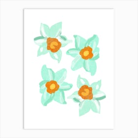 Daffodils Blue Art Print