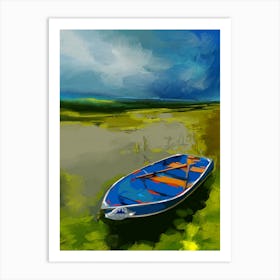 Boat Landscape  Painting Art Print