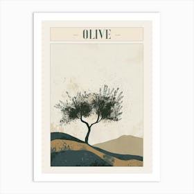 Olive Tree Minimal Japandi Illustration 4 Poster Art Print