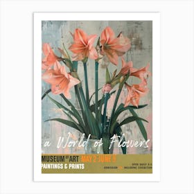 A World Of Flowers, Van Gogh Exhibition Amaryllis 1 Art Print