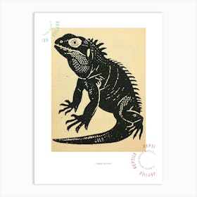 Cuban Iguana Bold Block 2 Poster Art Print