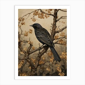 Dark And Moody Botanical Lark 3 Art Print