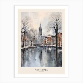 Winter City Park Poster Westerpark Amsterdam Netherlands 4 Art Print