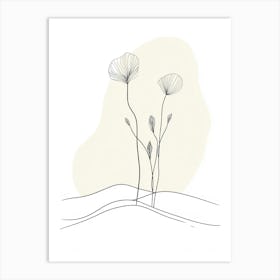 Line Drawing Of Flowers 1 Art Print