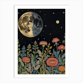 Landscape Moon In Forest Style William Morris 10 Art Print