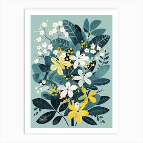 Chestnut Tree Flat Illustration 2 Art Print