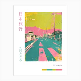 Okinawa Japan Retro Duotone Silkscreen 1 Art Print