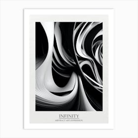 Infinity Abstract Black And White 6 Poster Art Print
