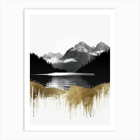 Abstract Mountain Landscape Painting Art Print