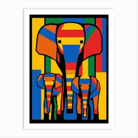 Elephant Abstract Pop Art 9 Art Print