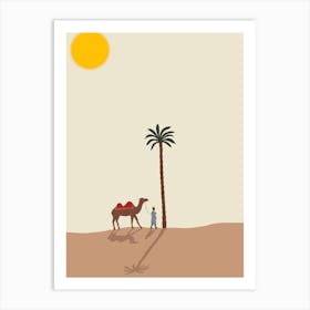 Camel In The Desert Art Print