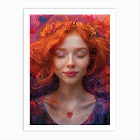 Girl With Red Hair 4 Art Print