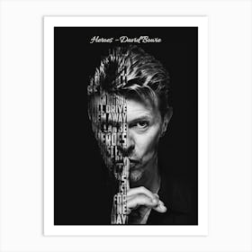 Heroes – David Bowie Text Art Art Print