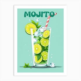 Cuba Mojito Cocktail V 02 Art Print