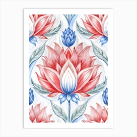 Lotus Flower Pattern Art Print