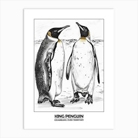 Penguin Squabbling Over Territory Poster 5 Art Print