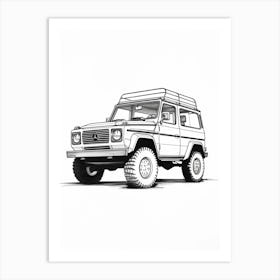 Mercedes Benz G Wagon Line Drawing 1 Art Print