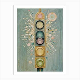 Pastel Abstract Traffic Light Art Print