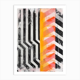 Abstract Kitsch Black & White Pattern 3 Art Print