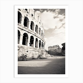 Pula, Croatia, Black And White Old Photo 4 Art Print