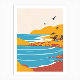 Pigeon Point Beach Tobago Midcentury Art Print