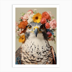 Bird With A Flower Crown Falcon 7 Art Print