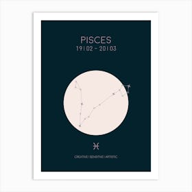 Pisces Star Sign In Dark Art Print