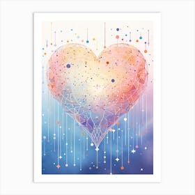 Celestial Rainbow Heart Line Details 1 Art Print