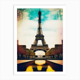 Paris Eiffel Tower - Double Exposure Polaroid  Art Print