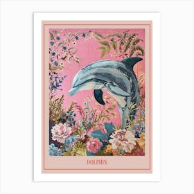 Floral Animal Painting Dolphin 1 Poster Art Print